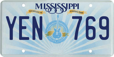 MS license plate YEN769