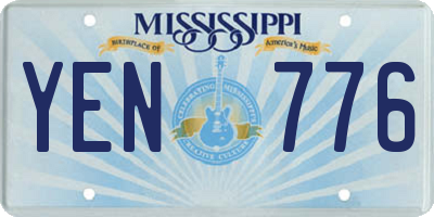 MS license plate YEN776