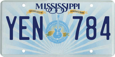 MS license plate YEN784