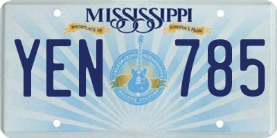 MS license plate YEN785