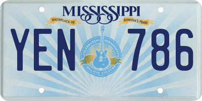 MS license plate YEN786