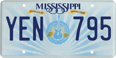 MS license plate YEN795