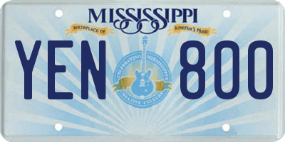 MS license plate YEN800