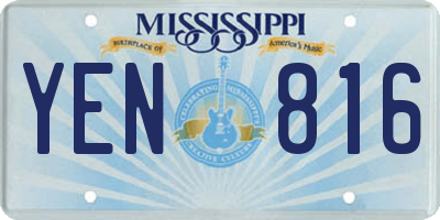 MS license plate YEN816