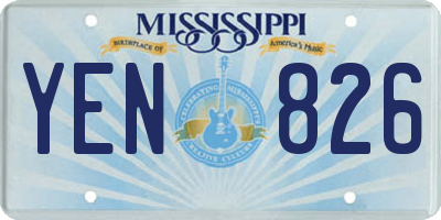 MS license plate YEN826