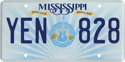 MS license plate YEN828