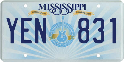 MS license plate YEN831