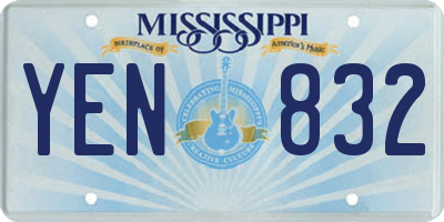 MS license plate YEN832