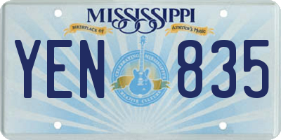 MS license plate YEN835