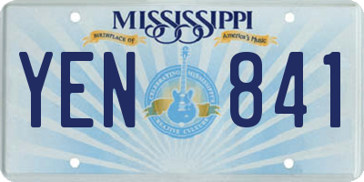 MS license plate YEN841