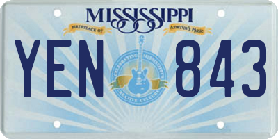 MS license plate YEN843
