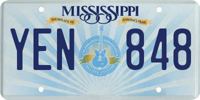 MS license plate YEN848