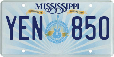 MS license plate YEN850