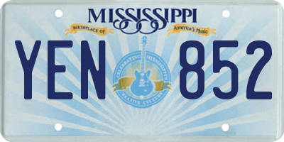 MS license plate YEN852