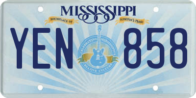 MS license plate YEN858