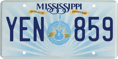 MS license plate YEN859