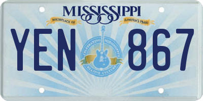 MS license plate YEN867