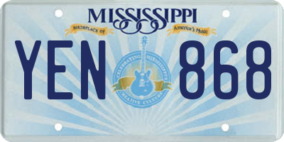 MS license plate YEN868