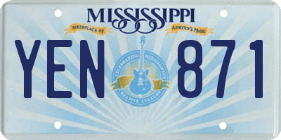 MS license plate YEN871