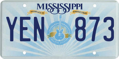 MS license plate YEN873