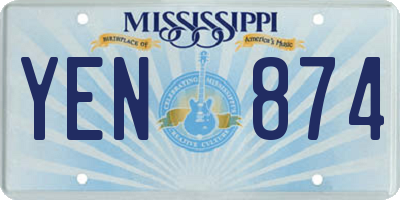 MS license plate YEN874