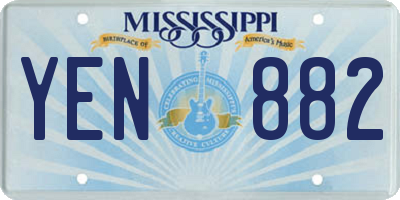 MS license plate YEN882