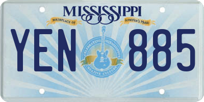 MS license plate YEN885