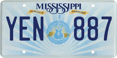 MS license plate YEN887