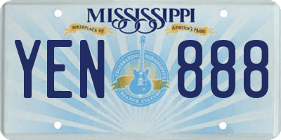 MS license plate YEN888