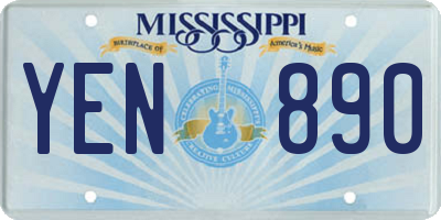 MS license plate YEN890