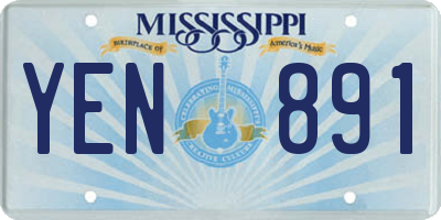 MS license plate YEN891