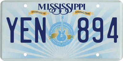 MS license plate YEN894