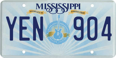 MS license plate YEN904