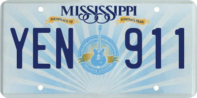 MS license plate YEN911