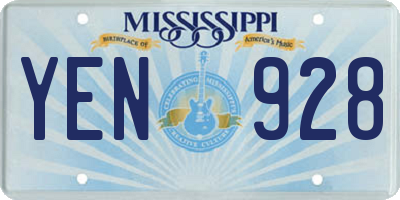 MS license plate YEN928