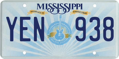 MS license plate YEN938