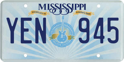 MS license plate YEN945