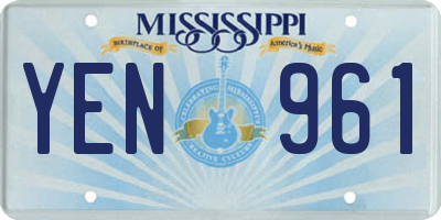 MS license plate YEN961