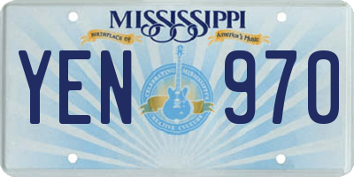 MS license plate YEN970