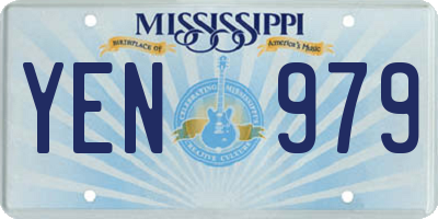 MS license plate YEN979