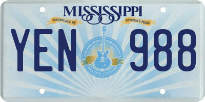 MS license plate YEN988