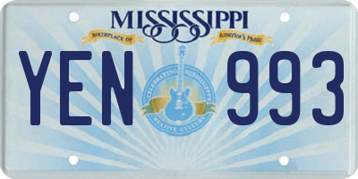 MS license plate YEN993