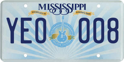 MS license plate YEO008