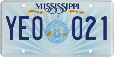MS license plate YEO021