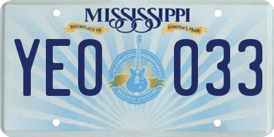 MS license plate YEO033
