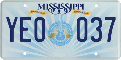 MS license plate YEO037