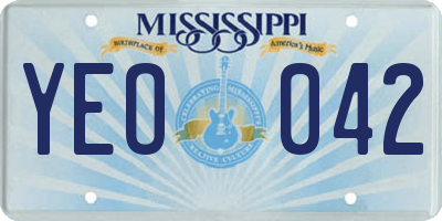 MS license plate YEO042