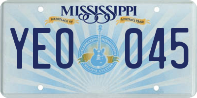 MS license plate YEO045