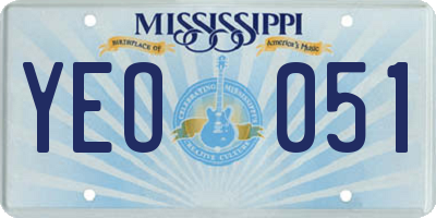 MS license plate YEO051
