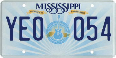MS license plate YEO054
